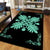 Hawaiian Quilt Maui Plant And Hibiscus Pattern Area Rug - Seafoarm Black - AH - Polynesian Pride