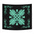 Hawaiian Quilt Maui Plant And Hibiscus Tappestry - Seafoarm Black - AH Wall Tapestry Seafoarm - Polynesian Pride