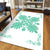 Hawaiian Quilt Maui Plant And Hibiscus Pattern Area Rug - Seafoarm White - AH - Polynesian Pride