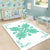 Hawaiian Quilt Maui Plant And Hibiscus Pattern Area Rug - Seafoarm White - AH - Polynesian Pride