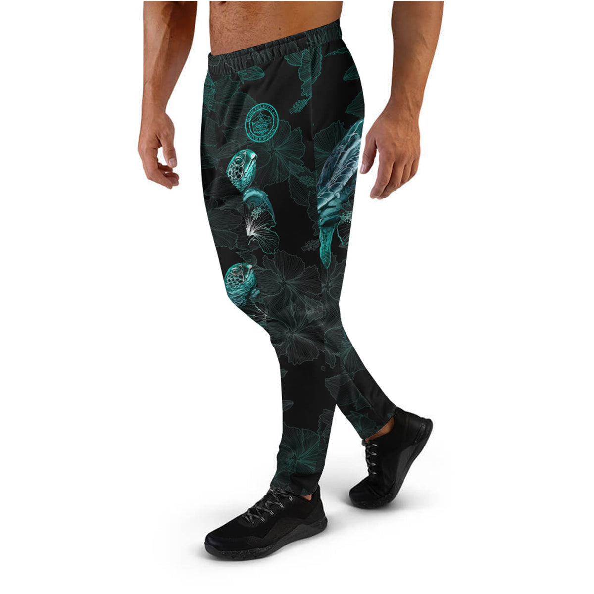 Palau Jogger - Palau Seal With Turtle Blooming Hibiscus Turquoise - Polynesian Pride