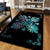 Hawaiian Quilt Maui Plant And Hibiscus Pattern Area Rug - Shell Black - AH - Polynesian Pride