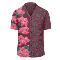 (Personalized) Hibiscus Flowers Polynesian - Hawaiian Shirt - Pink - Curtis Style - Polynesian Pride