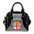 Fiji Custom Personalised Shoulder Handbag - Tapa Pattern Sport Style Black One Size Black - Polynesian Pride