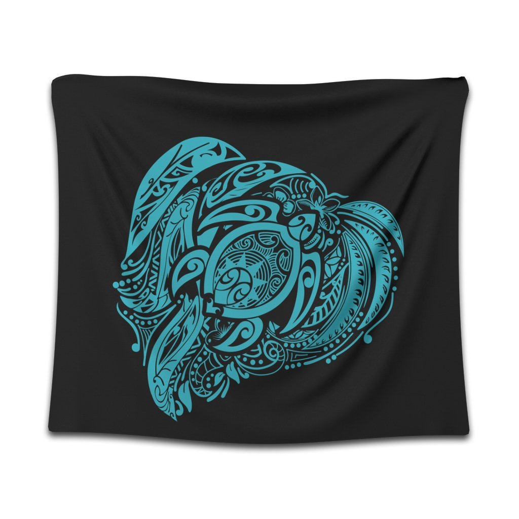 Simple Tapestry Blue AH Wall Tapestry Black - Polynesian Pride