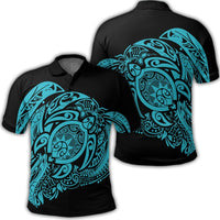 Simple Polo Shirt Blue Unisex Black - Polynesian Pride