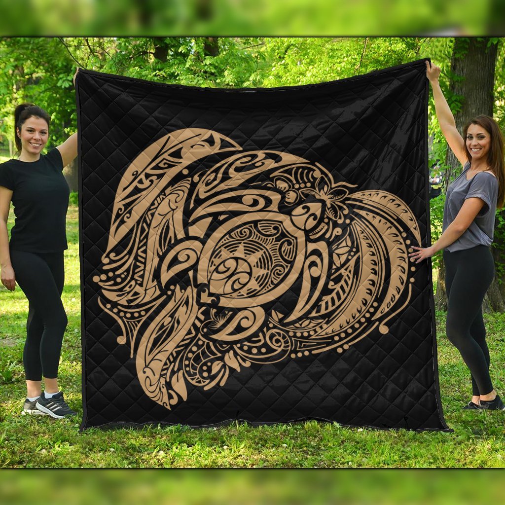 Simple Premium Quilts Gold AH Black - Polynesian Pride