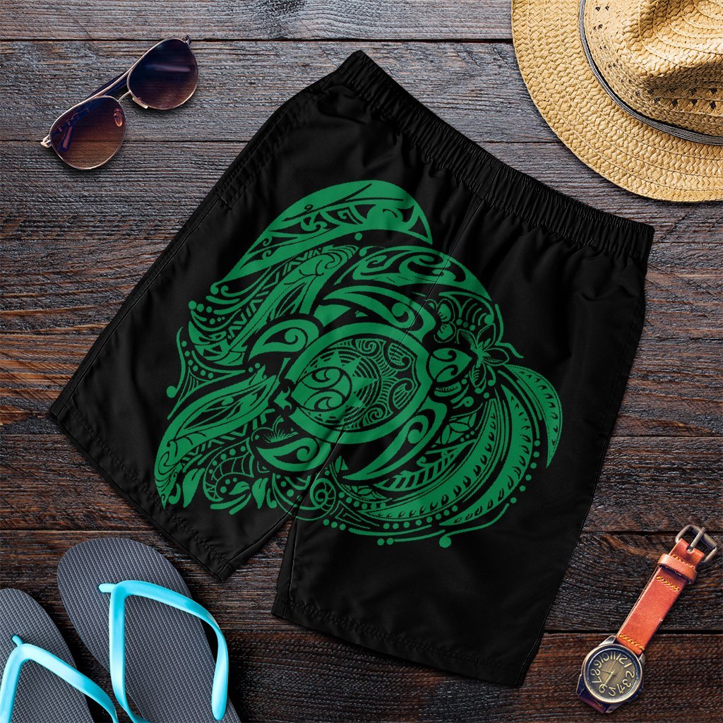 Simple Men's Shorts Green AH Art - Polynesian Pride