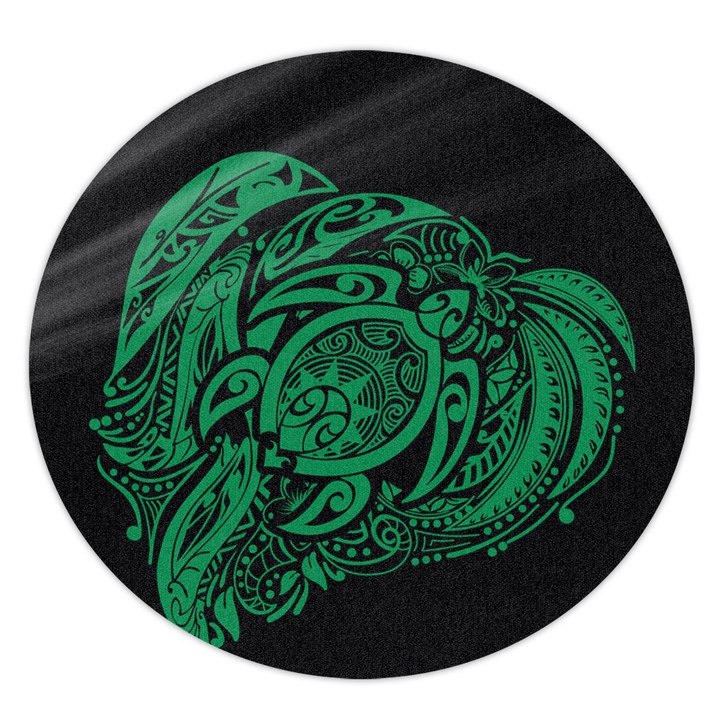 Simple Round Carpet Green AH Round Carpet Luxurious Plush - Polynesian Pride