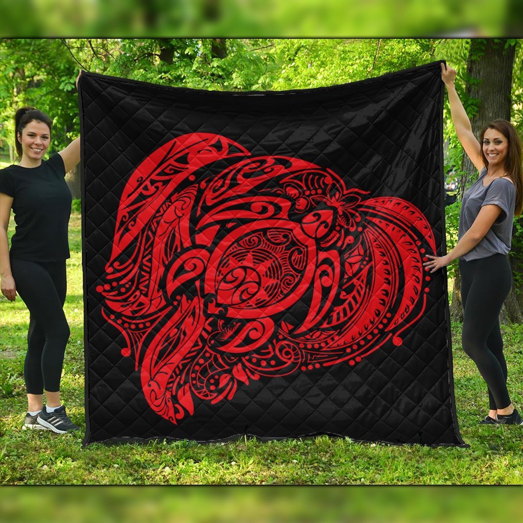 Simple Premium Quilts Red AH Black - Polynesian Pride