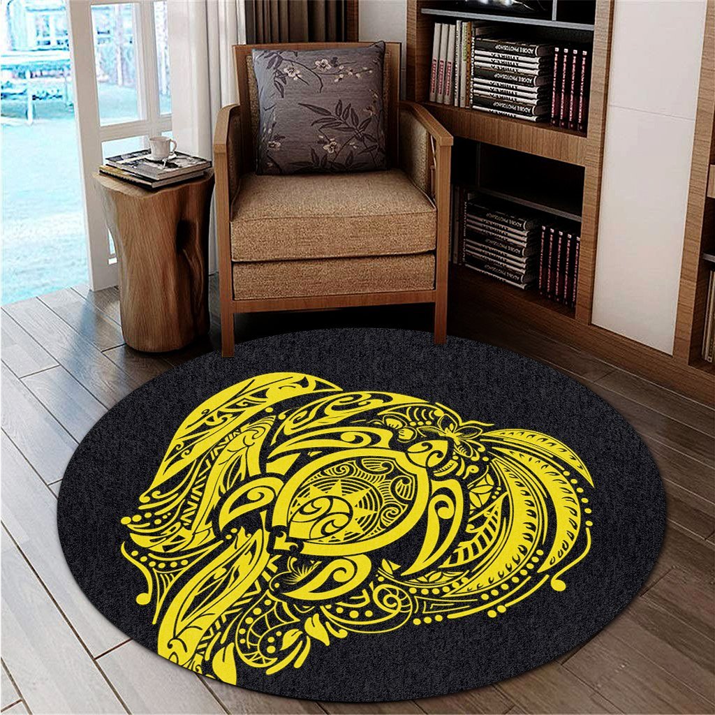 Simple Round Carpet Yellow AH - Polynesian Pride