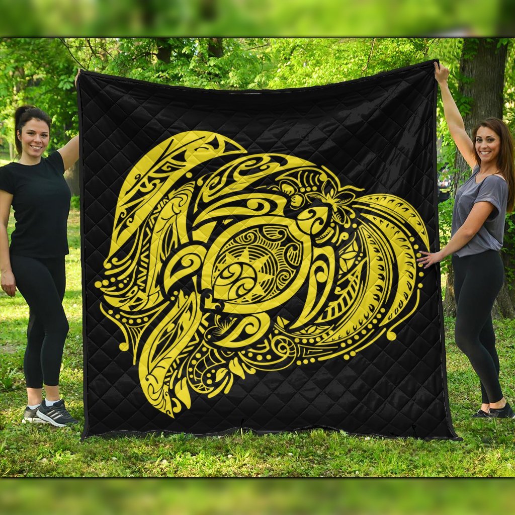 Simple Premium Quilts Yellow AH Black - Polynesian Pride