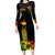 PNG Hibiscus Tribal Pattern Long Sleeves Dress Motuan Reggae Color LT7 Women Reggae - Polynesian Pride