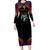 Vanuatu Proud To Be A Ni-Van - Polynesian Pattern Long Sleeves Bodydress - Torba Province LT7 Women Black - Polynesian Pride