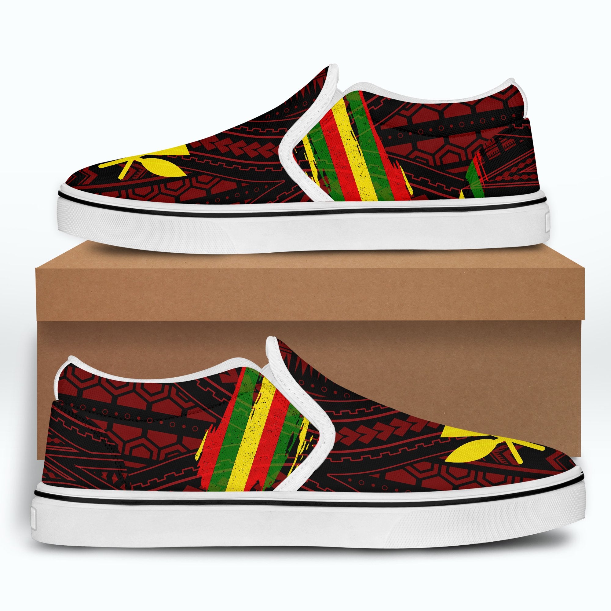 Hawaii Kanaka Maoli Polynesian Slip Ons - San Style - AH - Polynesian Pride