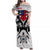 Samoa Black Saturday Women Off Shoulder Long Dress Visual Arts LT9 Women White - Polynesian Pride