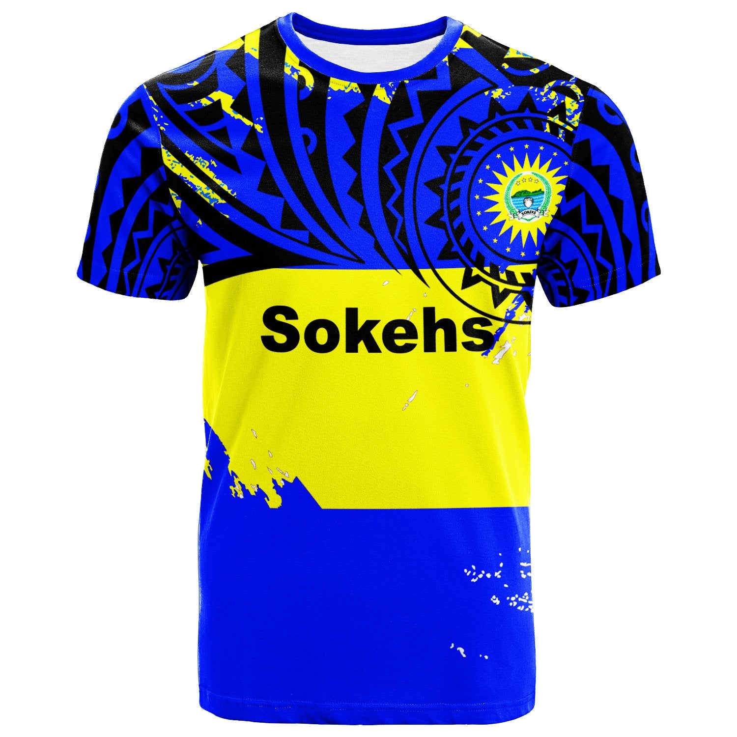 Pohnpei T Shirt Sokehs Flag Color Paint Style Unisex Art - Polynesian Pride