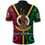 (Solid Blackman) Vanuatu Flag Polo Shirt Melanesian Warrior LT4 Black - Polynesian Pride