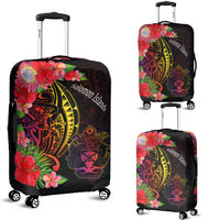 Solomon Islands Luggage Covers - Tropical Hippie Style Black - Polynesian Pride