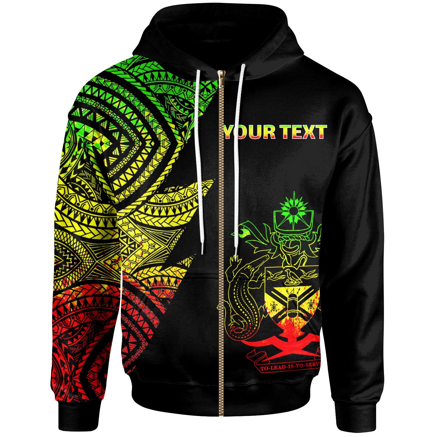 Solomon Islands Custom Personalized Zip up Hoodie Flash Style Reggae Unisex Reggae - Polynesian Pride