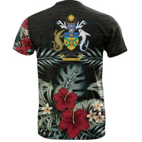 Solomon Islands T Shirt Solomon Islands Coat of Arms Hibiscus Palm Leaves - Polynesian Pride