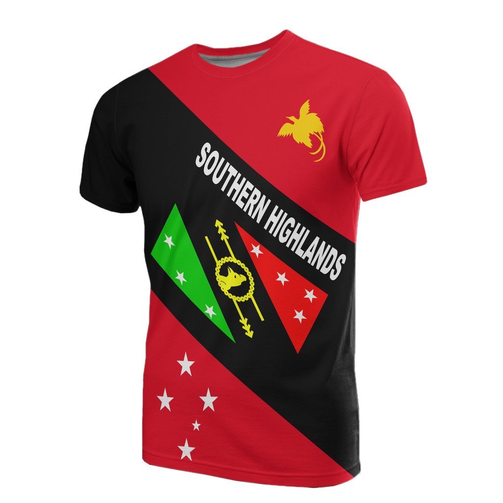 Papua New Guinea T Shirt PNG Flag Southern HighlAnds Province Flag Unisex Red - Polynesian Pride