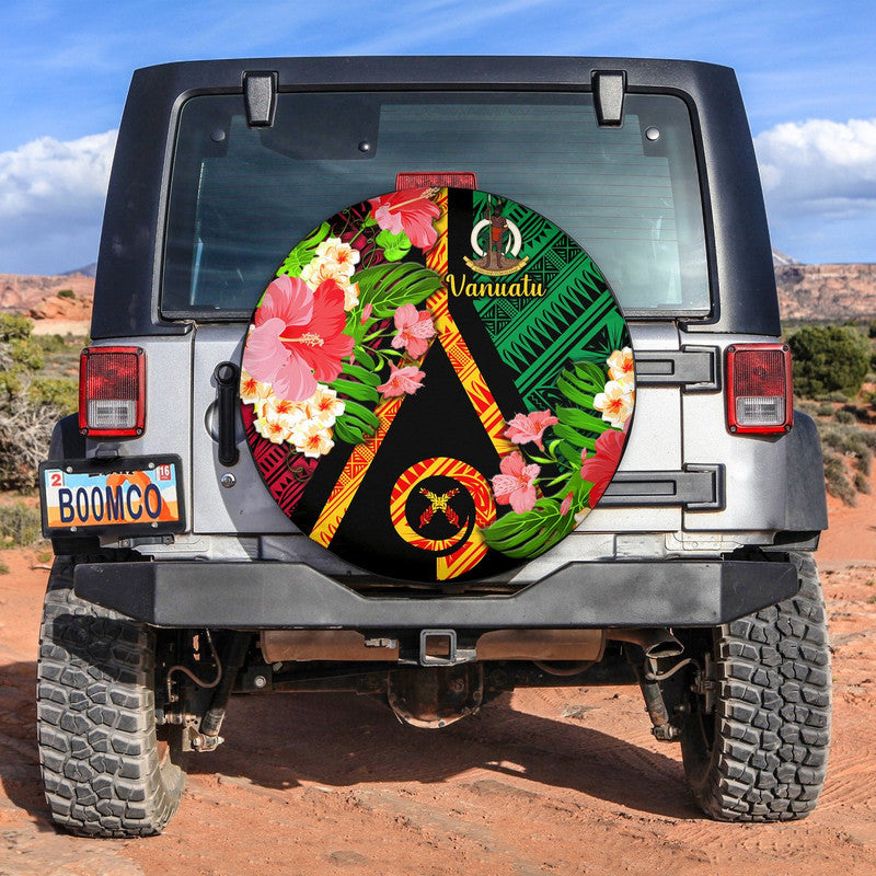 Vanuatu Spare Tire Cover Independence Be Proud Vanuatu Flag LT8 Red - Polynesian Pride