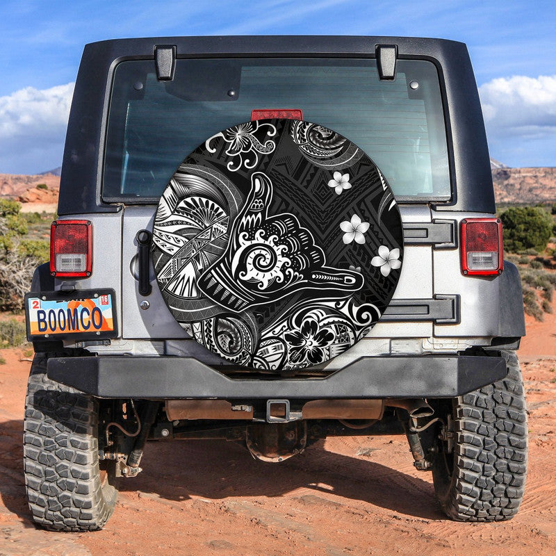 Hawaii Shaka Polynesian Spare Tire Cover Unique Style - Black LT8 Black - Polynesian Pride