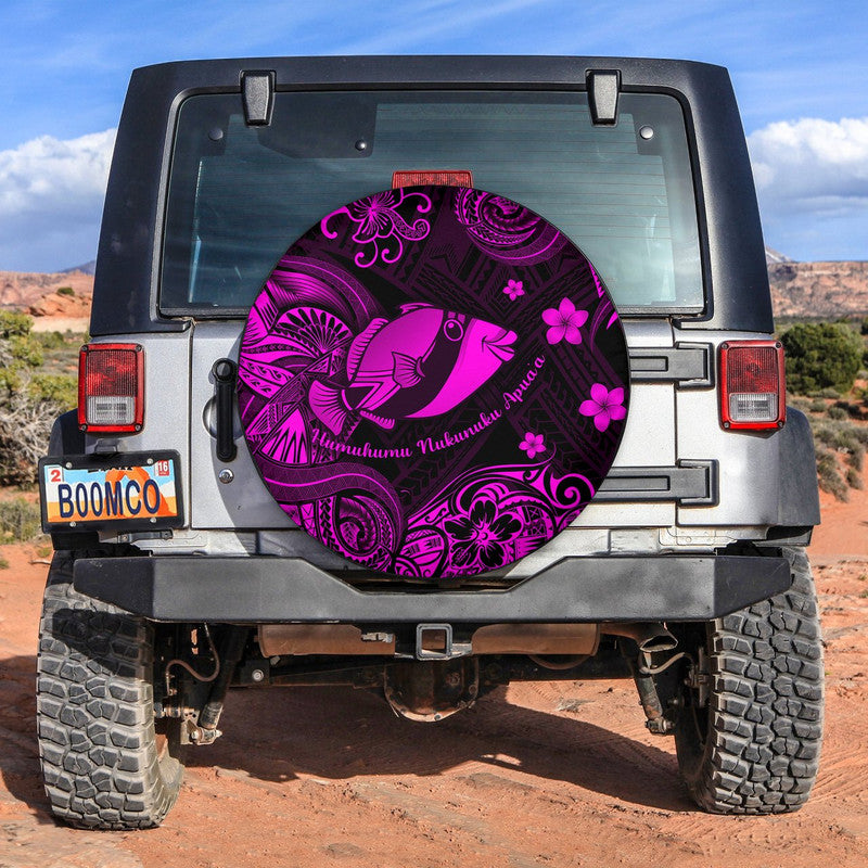 Hawaii State Fish: Humuhumu Nukunuku Apua'a Polynesian Spare Tire Cover Unique Style - Pink LT8 Pink - Polynesian Pride