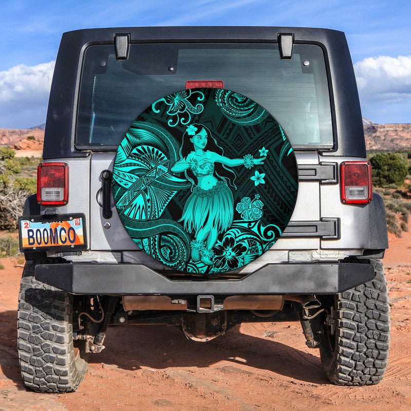 Hawaii Hula Girl Polynesian Spare Tire Cover Unique Style - Turquoise LT8 Turquoise - Polynesian Pride