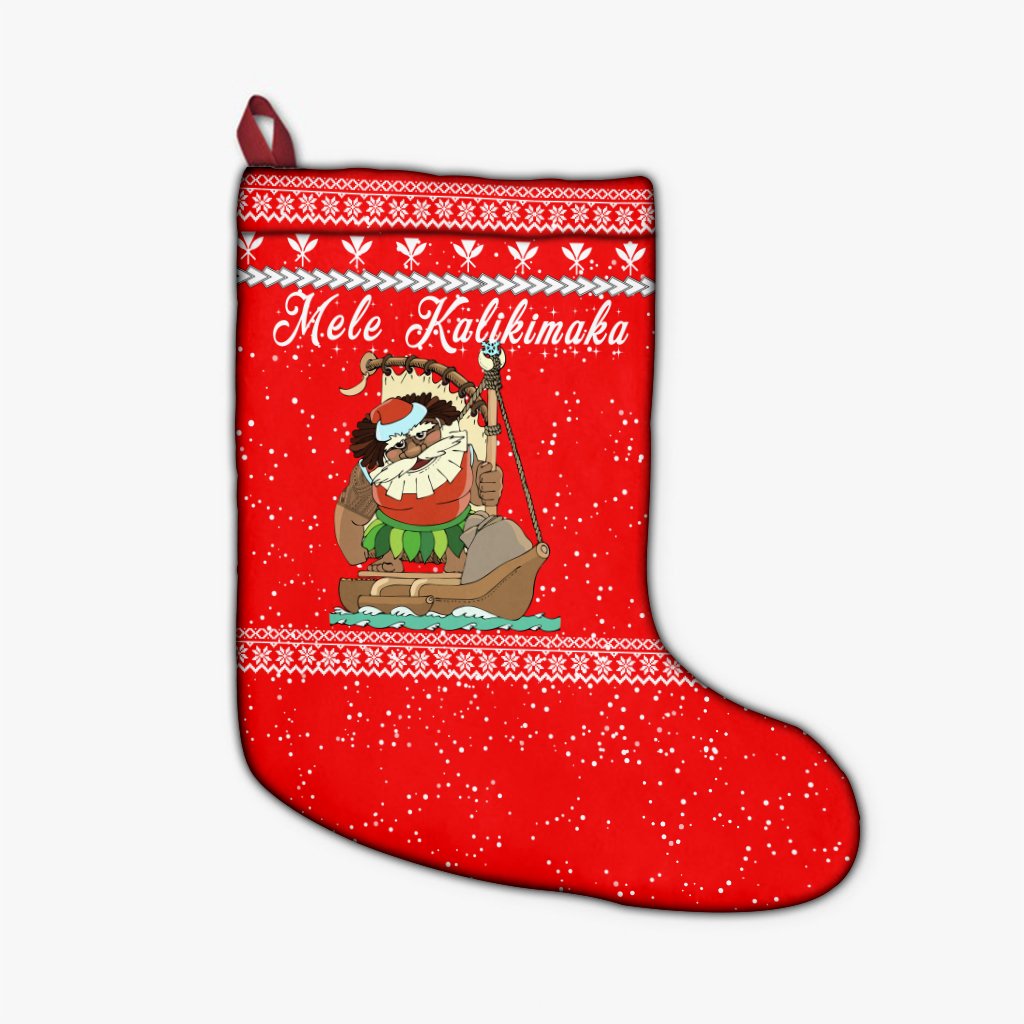 Hawaiian Santa Claus Mele Kalikimaka Stocking - Red - Farah Style - AH 26 X 42 cm Christmas Stocking Red - Polynesian Pride