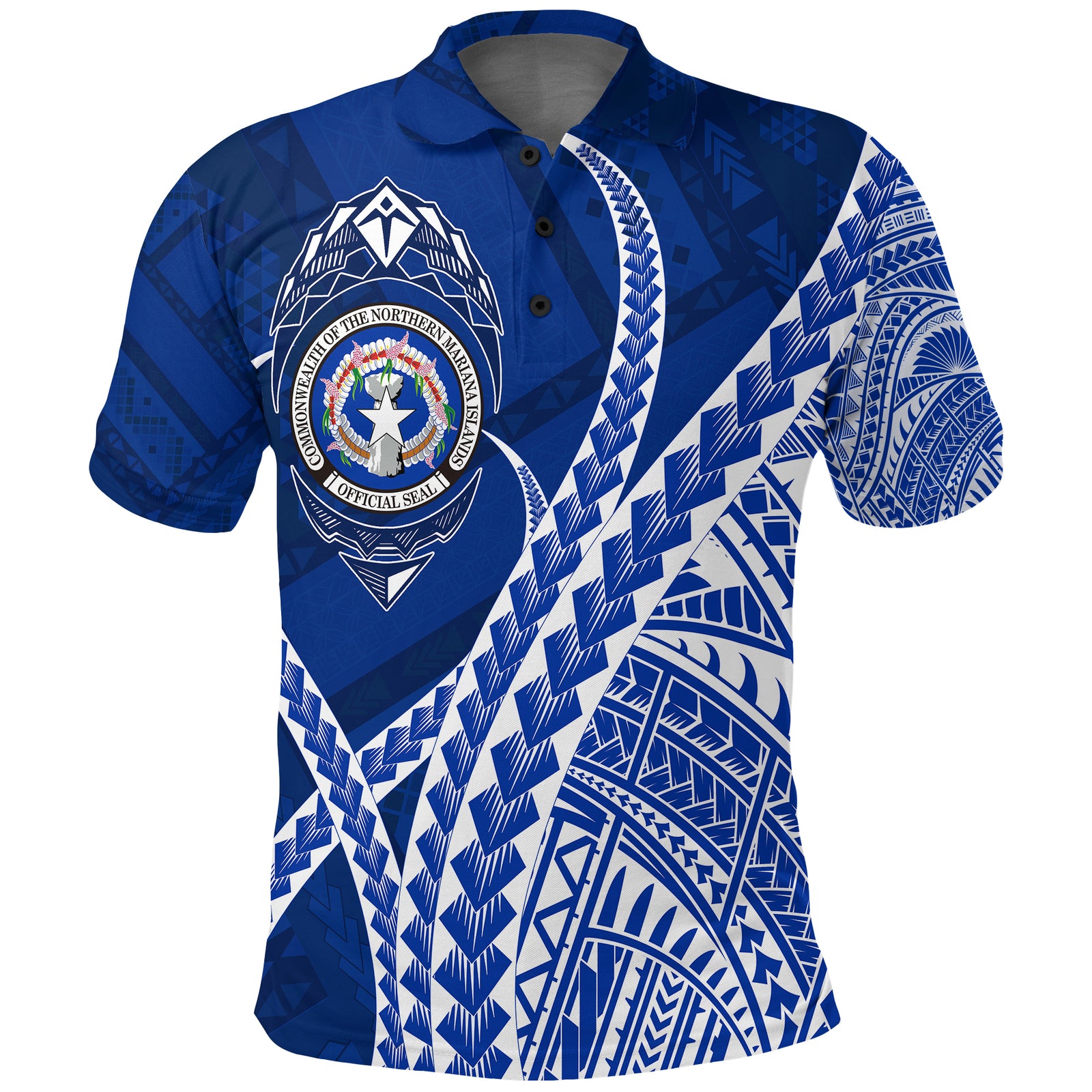 North Mariana Our Story Begins Geometrical Polynesian Pattern Polo Shirt LT7 - Polynesian Pride
