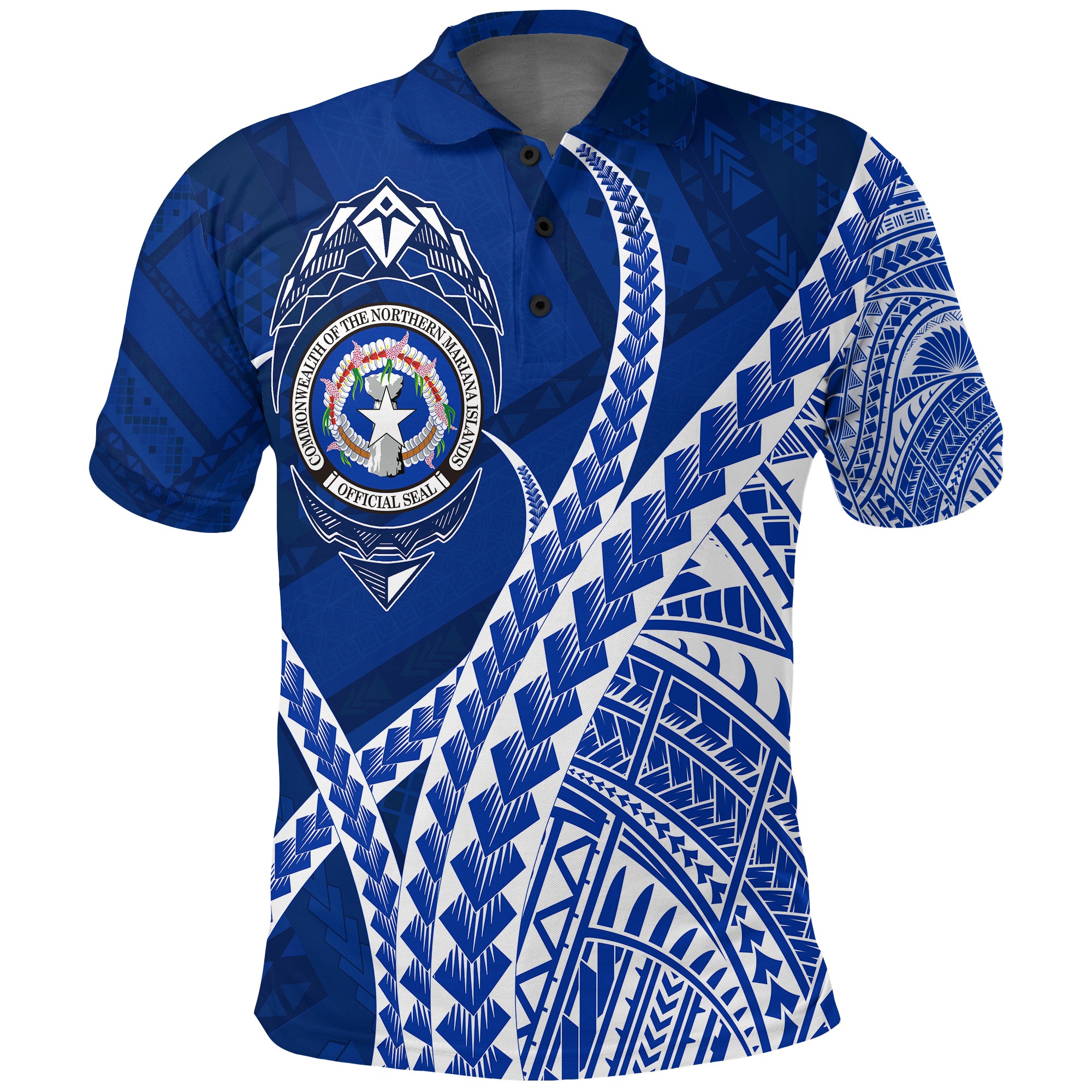 North Mariana Our Story Begins Geometrical Polynesian Pattern Polo Shirt LT7 - Polynesian Pride