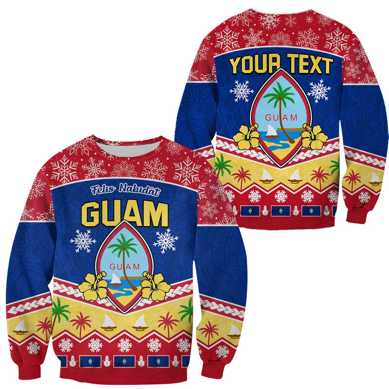 (Custom Personalised) Guam Tribal Polynesian Christmas Vibe Sweater LT9 Unisex Blue - Polynesian Pride