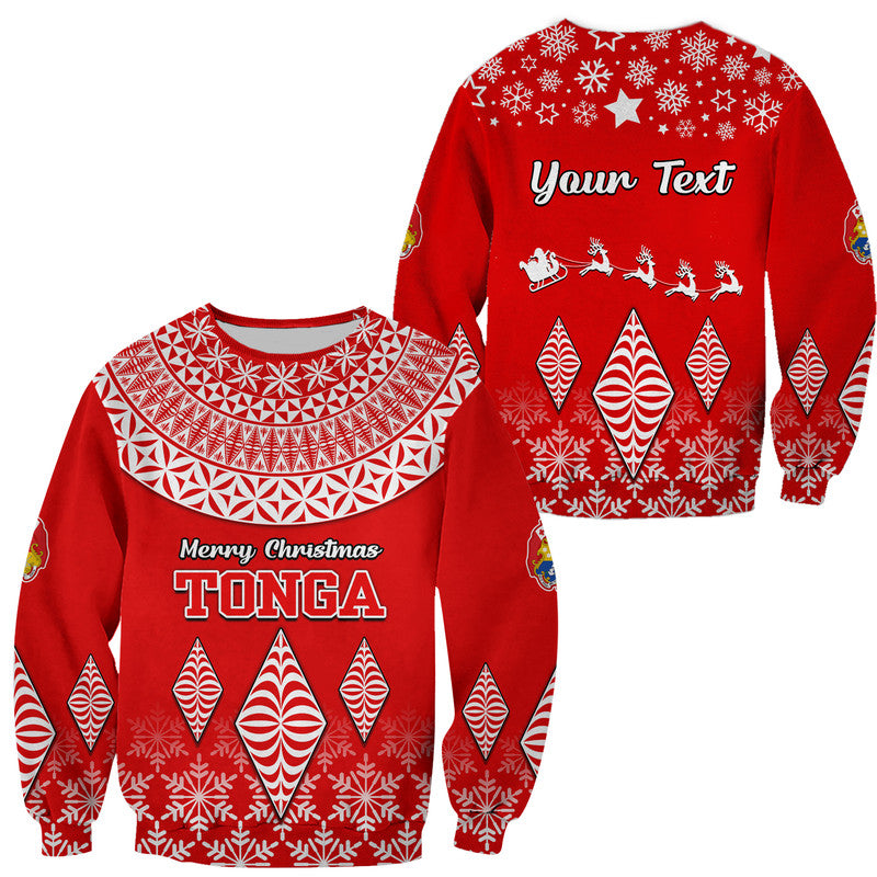 (Custom Personalised) Tonga Kupesi Ngatu Merry Christmas Sweater LT9 Unisex Red - Polynesian Pride