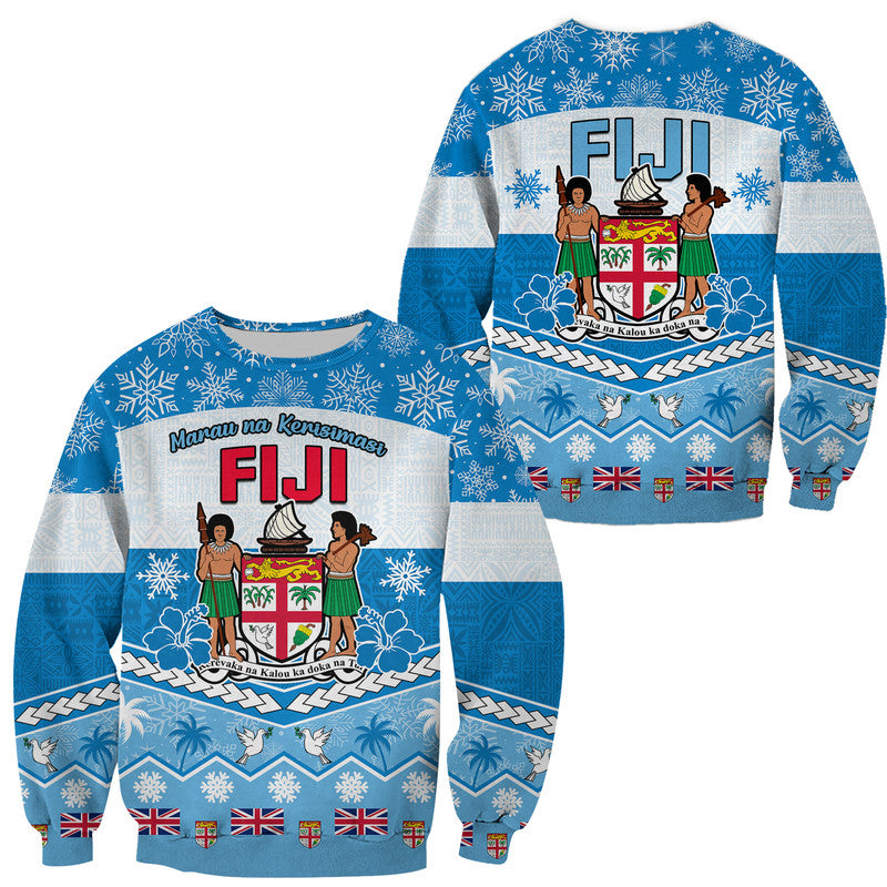 Fiji Masi Tapa Christmas Vibe Sweater LT9 Unisex Blue - Polynesian Pride