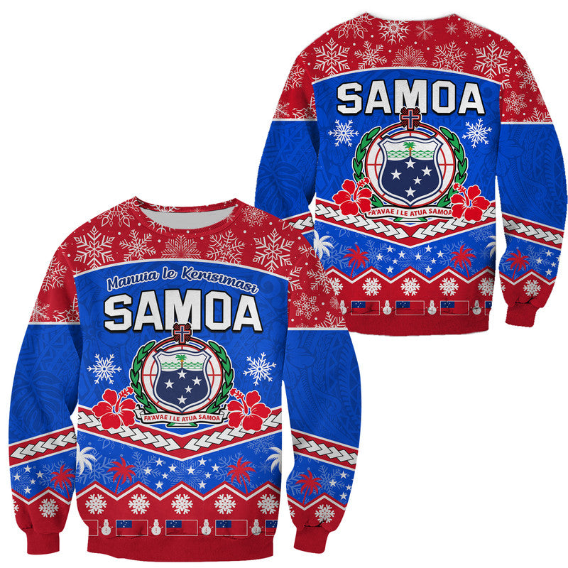 Samoa Tribal Polynesian Christmas Vibe Sweater LT9 Unisex Blue - Polynesian Pride