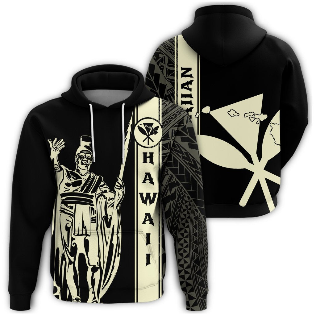 Kanaka Map King Beige Hoodie Edgar Style Unisex Beige - Polynesian Pride