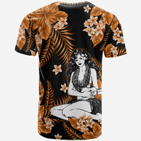 Hawaii Summer Colorful Hula Girl T Shirt Orange LT6 - Polynesian Pride