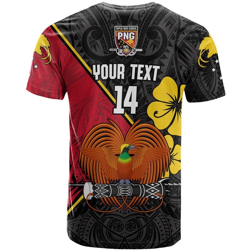 (Custom Text and Number) The Kumuls PNG T Shirt Papua New Guinea Polynesian Dynamic Style Black LT14 - Polynesian Pride