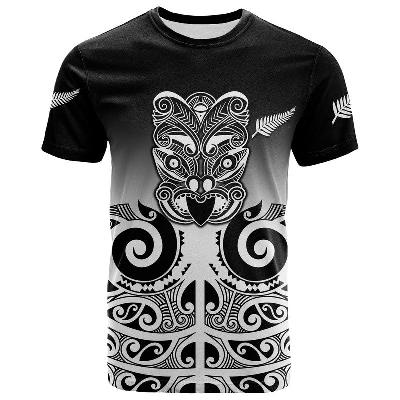 Custom New Zealand Rugby T Shirt Maori Haka Black style LT6 Black - Polynesian Pride