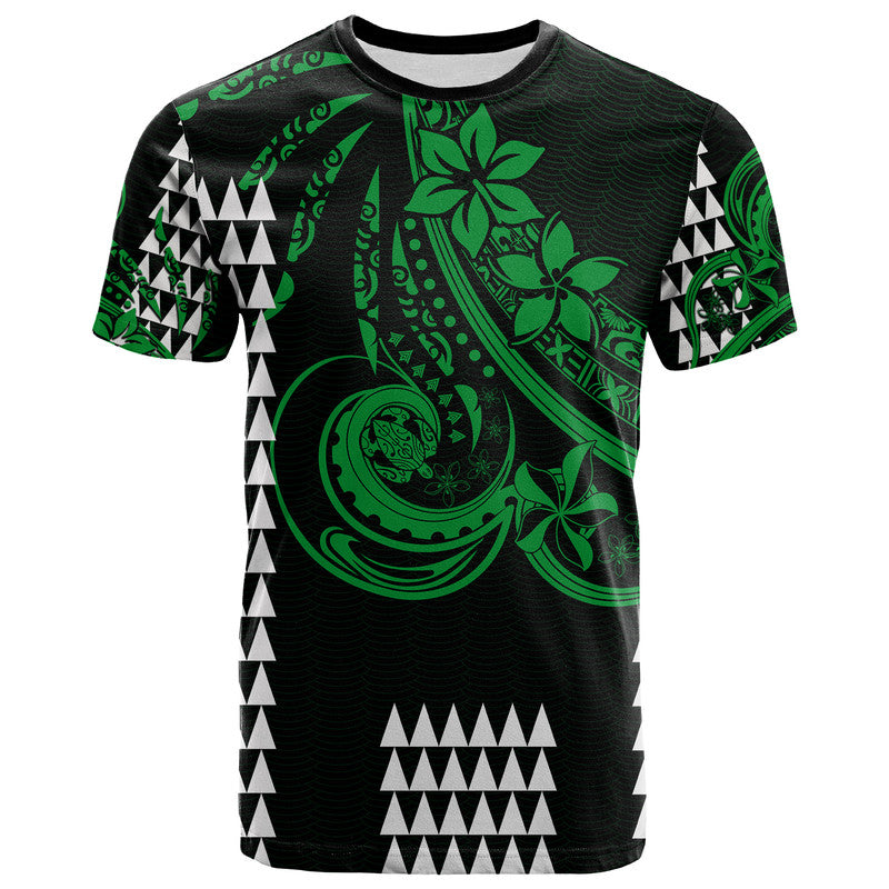 Custom Kakau Hawaiian Polynesian T Shirt Green LT6 Green - Polynesian Pride