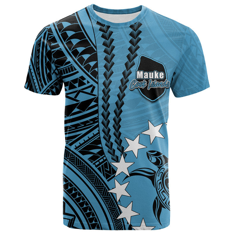 Cook Islands Mauke Polynesian T Shirt LT6 Blue - Polynesian Pride