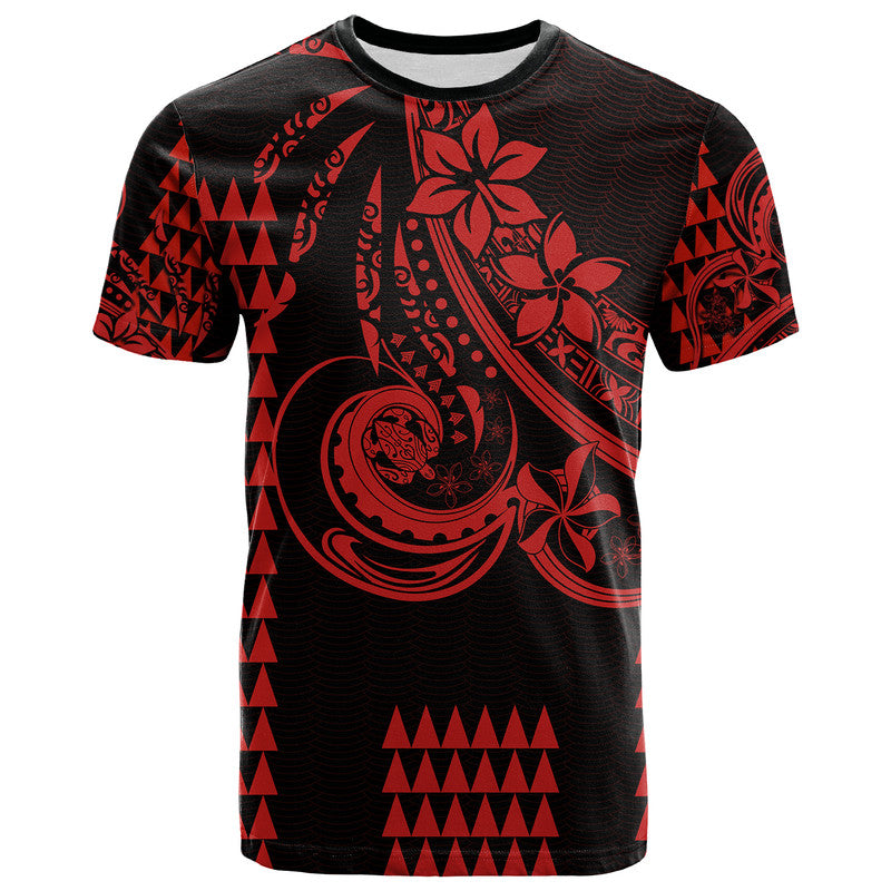 Custom Kakau Hawaiian Polynesian T Shirt Red LT6 Red - Polynesian Pride