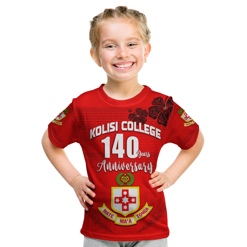 Kolisi Tonga College Atele T Shirt KID 140 Years Anniversary Tongan Ngatu LT13 Youth XL Size14 - Polynesian Pride