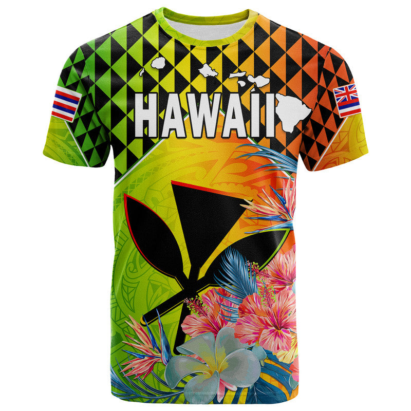 Custom Hawaii T Shirt Hawaiian Tribal Kanaka Maoli Hibiscus LT14 - Polynesian Pride