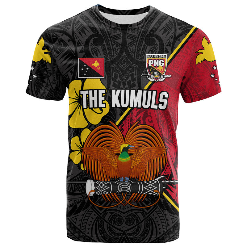 The Kumuls PNG T Shirt Papua New Guinea Polynesian Dynamic Style Black LT14 - Polynesian Pride