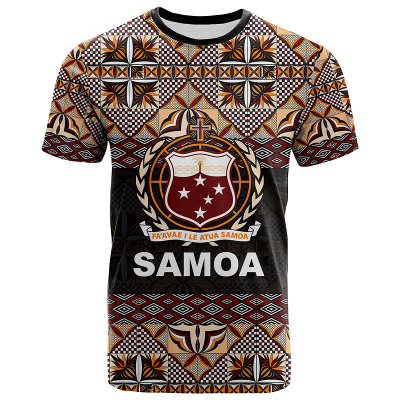 Samoa T Shirt Siapo Patterns LT6 Black - Polynesian Pride