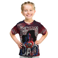 Custom Fathers Day New Zealand Firefighter Dad T Shirt Maori Pattern Style LT9 Kid Red - Polynesian Pride