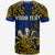 Custom Niue Uga T Shirt Tribal Patterns Blue Style LT6 - Polynesian Pride